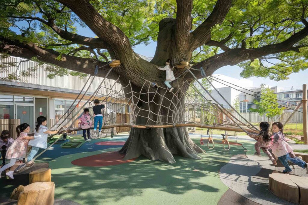 Nature-Oriented Design for Children inspired by fuji-kindergarten school